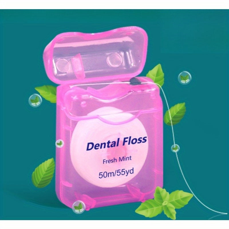 Set of 2 Rolls of 1968.5inch Orthodontic Floss in a Box, Featuring a Mint Flavor And Ultra-Fine, High-Tensile Strength