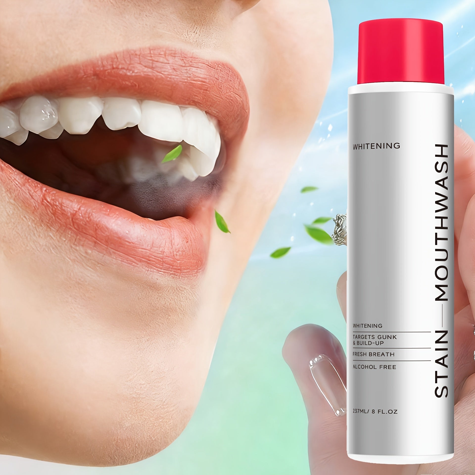 8.01oz of Multi-Functional Mouthwash, Containing Menthol for Long-Lasting Fresh Breath, Gentle Cleaning, Portable for Use, Suitable for After Meals And Dating Occasions