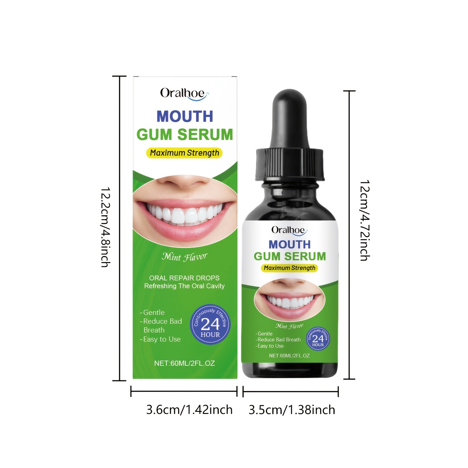 1\u002F2pcs 24-Hour Fresh Breath Oral Care Drops 60Ml\u002F2Fl.Oz, Botanical Oral Care, Freshens Breath, Long-Lasting Fragrance, Teeth Cleaning, Tongue Coating Removal, Daily Mouthwash, Portable