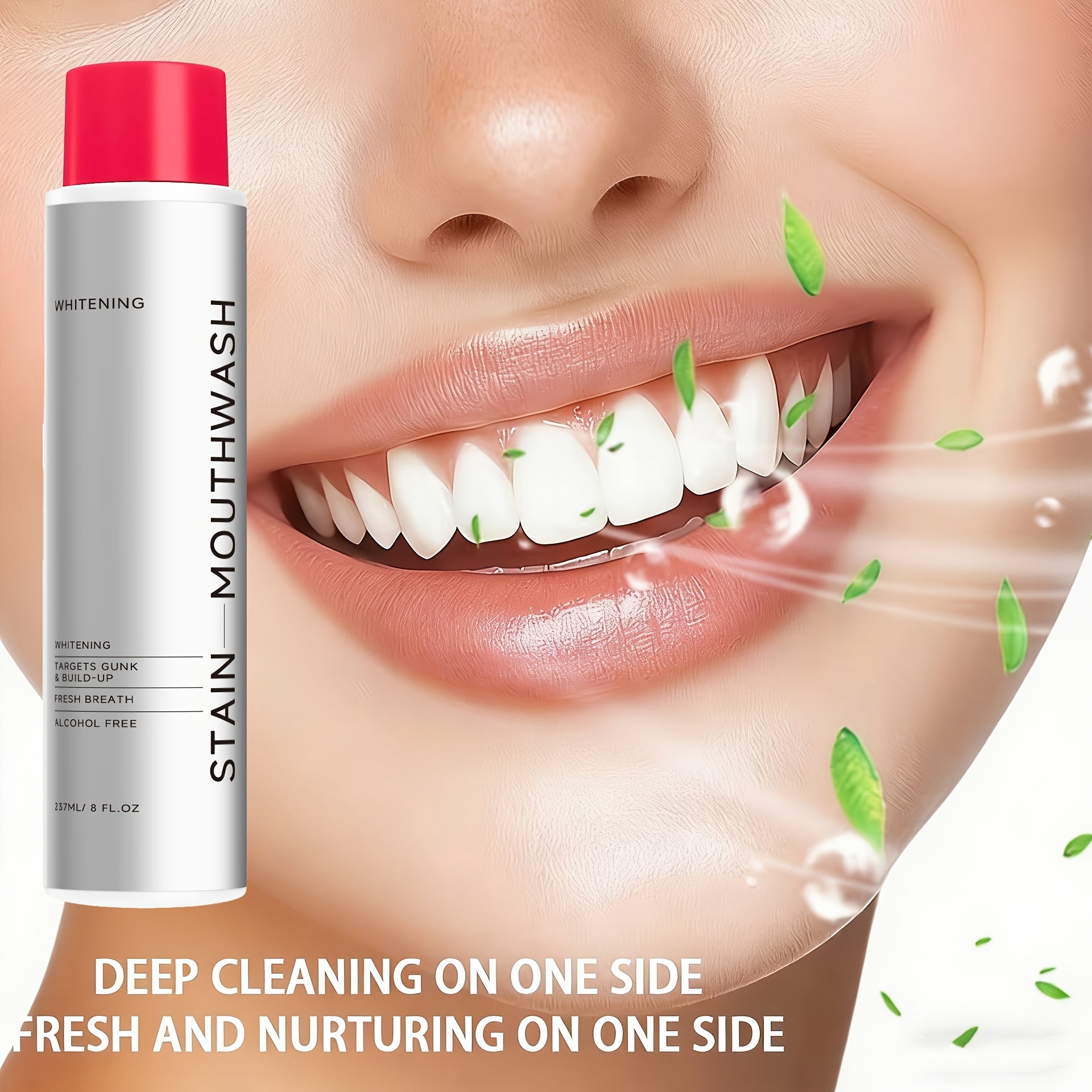 8.01oz of Multi-Functional Mouthwash, Containing Menthol for Long-Lasting Fresh Breath, Gentle Cleaning, Portable for Use, Suitable for After Meals And Dating Occasions