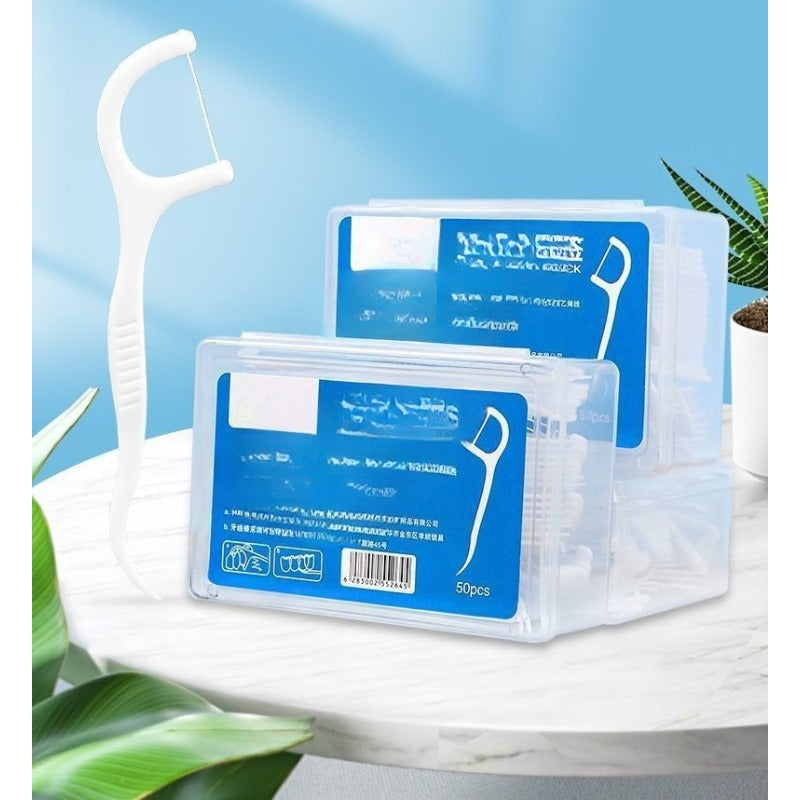 200 Ultra-fine Disposable Floss Sticks Home Packed Ultra-fine and Smooth Floss