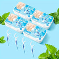 New Mint Dental Floss Stick, Silicone Interdental Brush 2-in-1, Portable Disposable Oral Hygiene Tool for Travel And Daily Use - Essential for On-the-Go Fresh Breath, Teeth Cleaning, Compact Design, Easy to Carry, Hygienic Material, Soft Bristles
