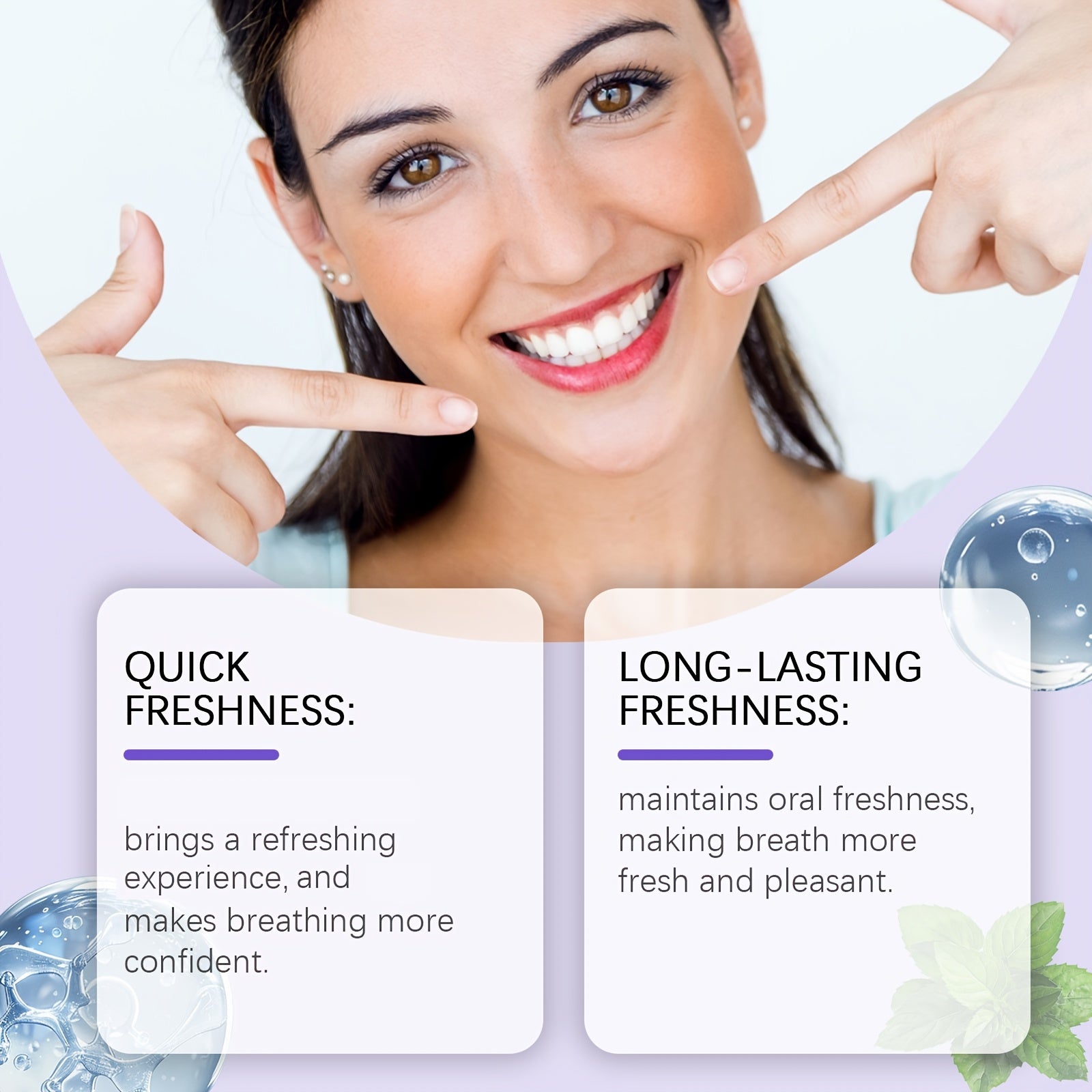 Fresh Oral spray, containing mint ingredients, quickly freshens the mouth, eliminates odors and keeps it refreshing for a long time. Compact and portable, it is suitable for use after meals or in social occasions