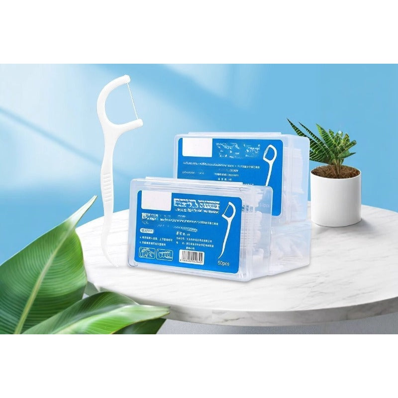 200 Ultra-fine Disposable Floss Sticks Home Packed Ultra-fine and Smooth Floss