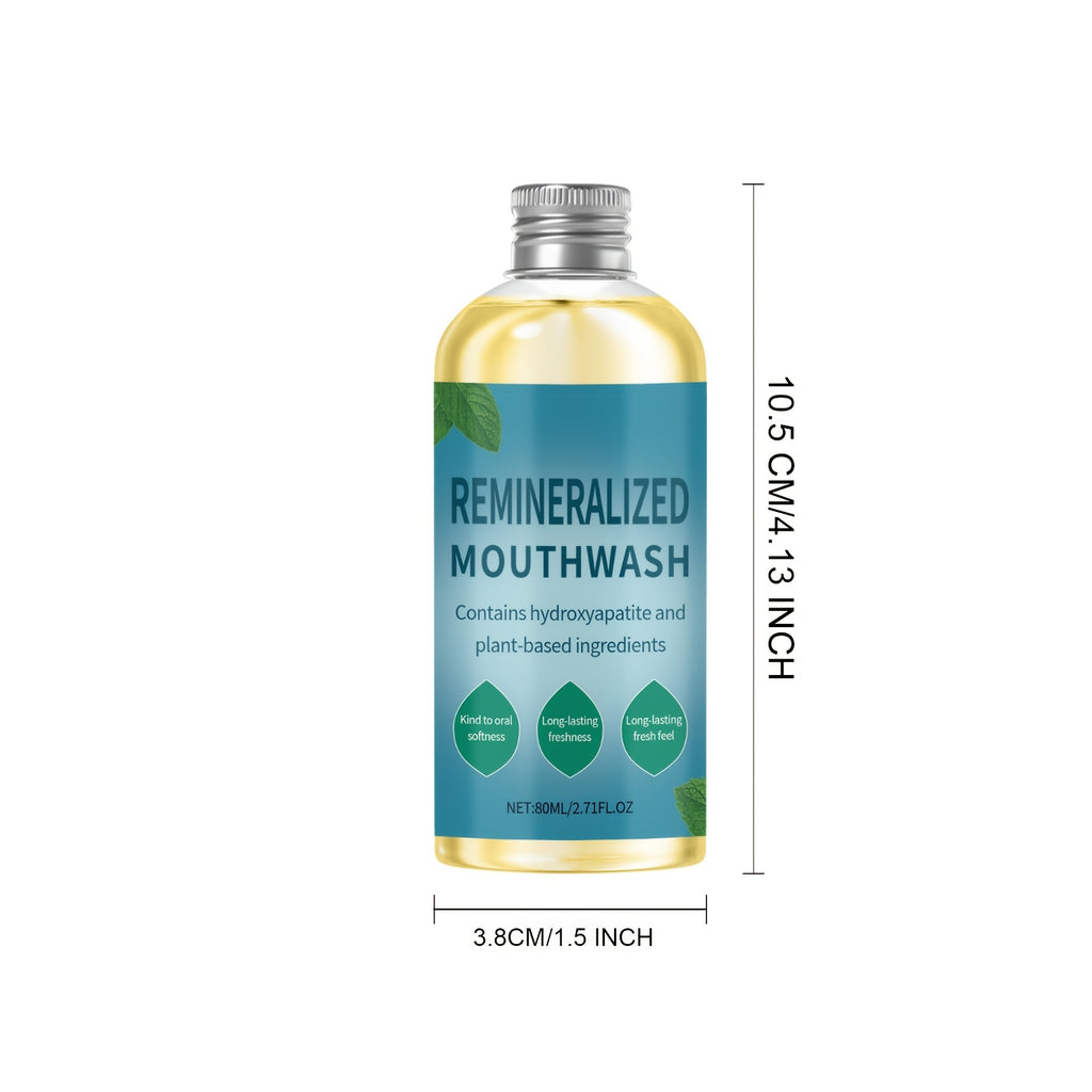 2.71oz Mint-Flavored Mouthwash, Containing Hydroxyapatite And Plant Ingredients, Lightweight Texture, Easy to Rinse, Achieving More Thorough Care, Perfect for Fresh Breath Before Dates Or After Meals. Ideal for Travel And Hotel Stays