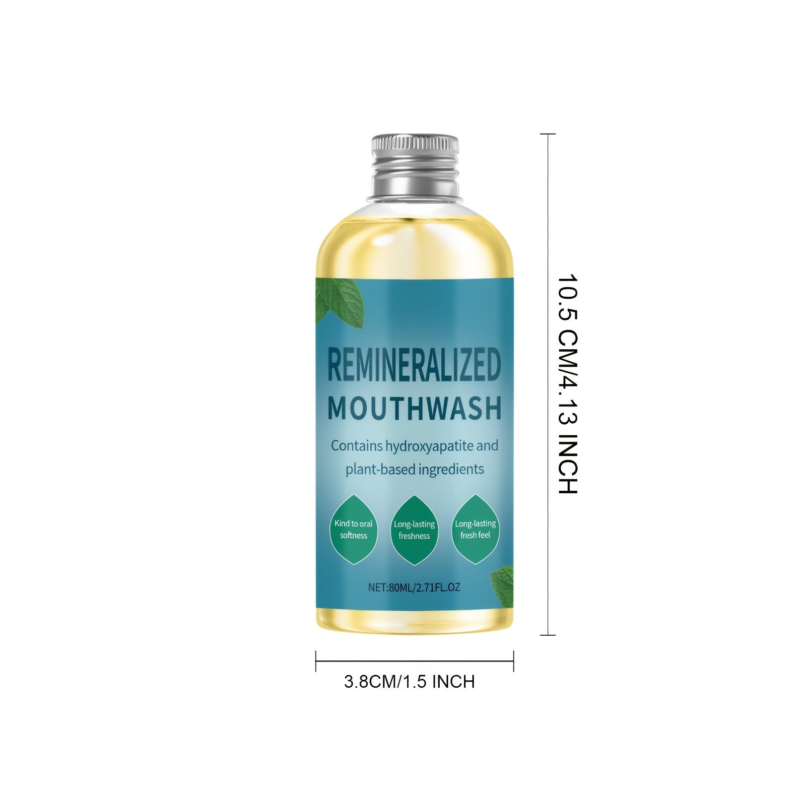 2.71oz Mint-Flavored Mouthwash, Containing Hydroxyapatite And Plant Ingredients, Lightweight Texture, Easy to Rinse, Achieving More Thorough Care, Perfect for Fresh Breath Before Dates Or After Meals. Ideal for Travel And Hotel Stays
