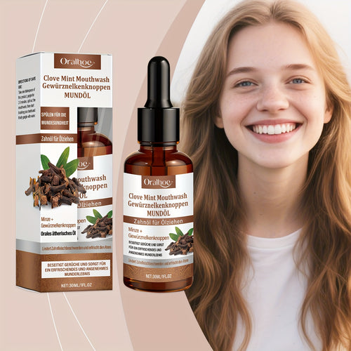 1pc Clove Mint Care Mouthwash 1.01oz Contains Menthol Effectively Cleans Food Debris Inside and Outside the Mouth Long-lasting Fresh Breath Cool and Refreshing Taste Portable Mouthwash Suitable for Use After Meals Essential for Travel