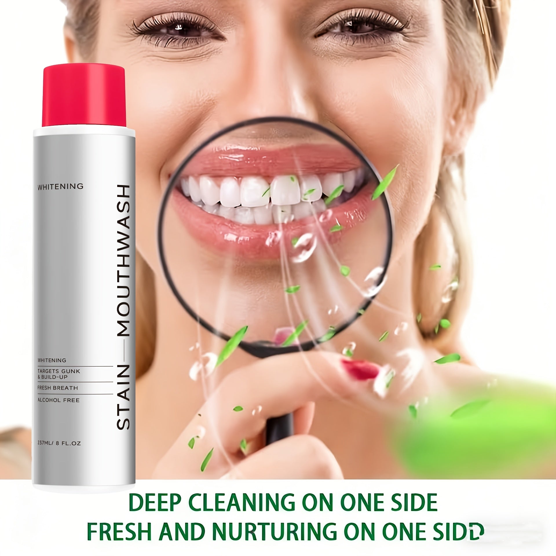 8.01oz of Multi-Functional Mouthwash, Containing Menthol for Long-Lasting Fresh Breath, Gentle Cleaning, Portable for Use, Suitable for After Meals And Dating Occasions