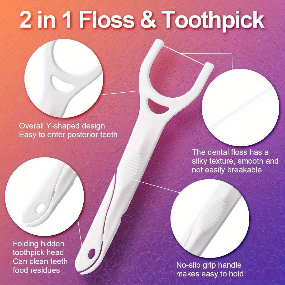 225pcs RIMI SMILE Dental Floss Picks, Thinner & Stronger, Portable Oral Care Sticks for Deep Cleaning, Unflavored, PE Material, for Daily Use & Travel