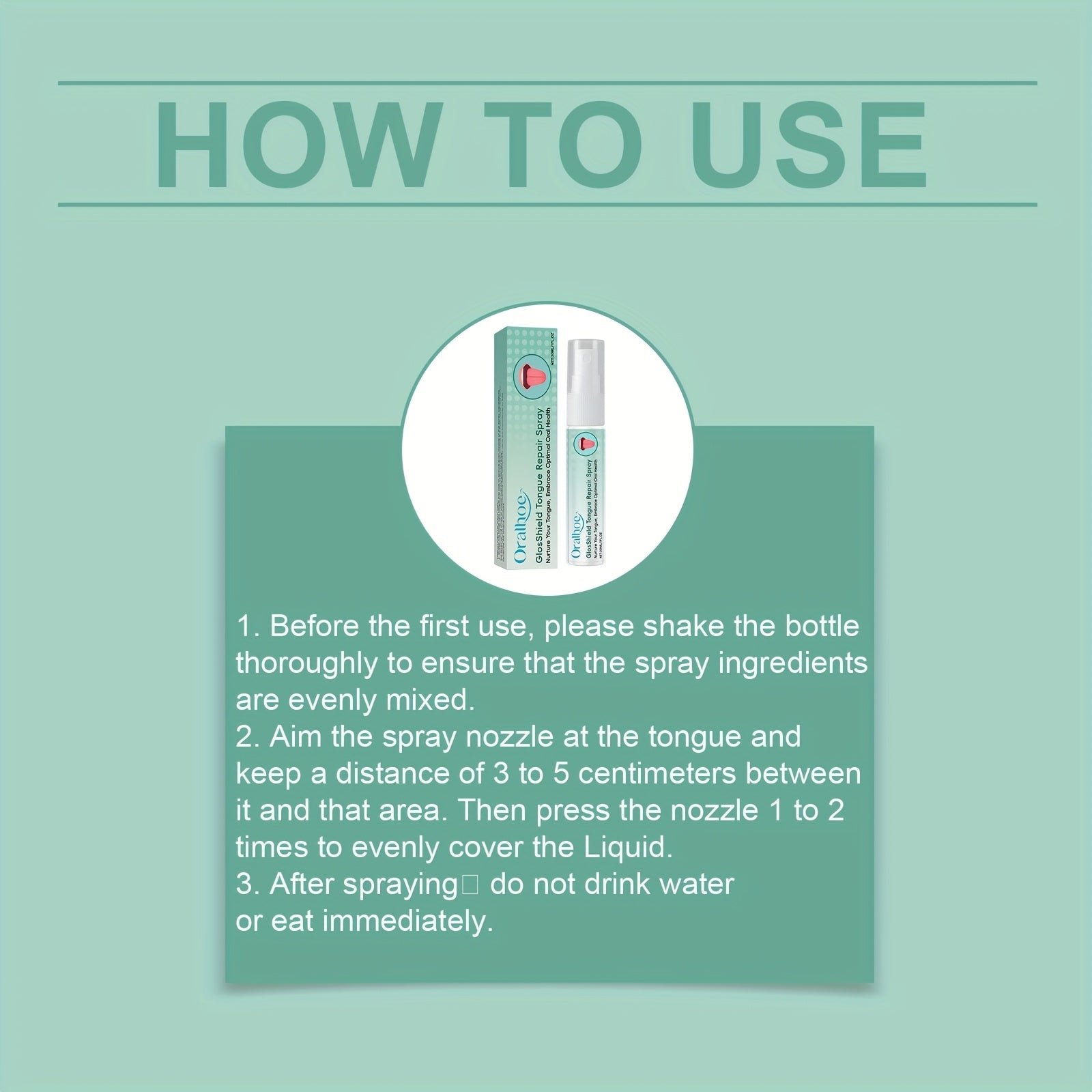 Tongue Care Spray 2pcs*30ml\u002F1fl.oz Freshens Breath, Cleans Tongue, Oral Care Cleansing, Tongue Coating Removal Portable Design, Easy to Use, Daily Oral Care Spray Mouthwash Containing Mint, Castor Oil, Green Tea, Panthenol