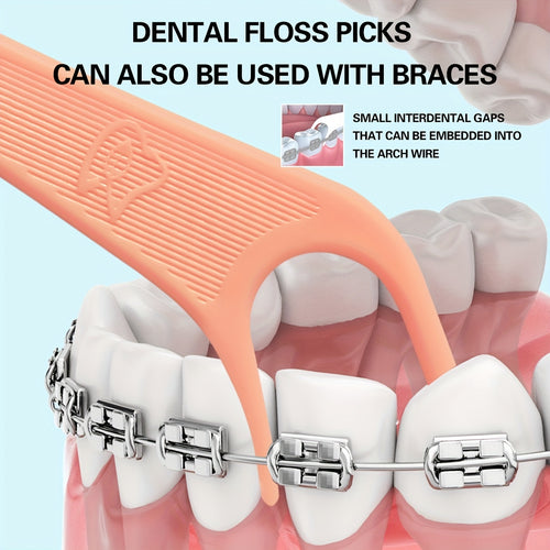 120 Dr. Emma Floss with Braces, Mint Flavored, Alcohol-free, Designed for Daily Oral Hygiene and Braces Maintenance