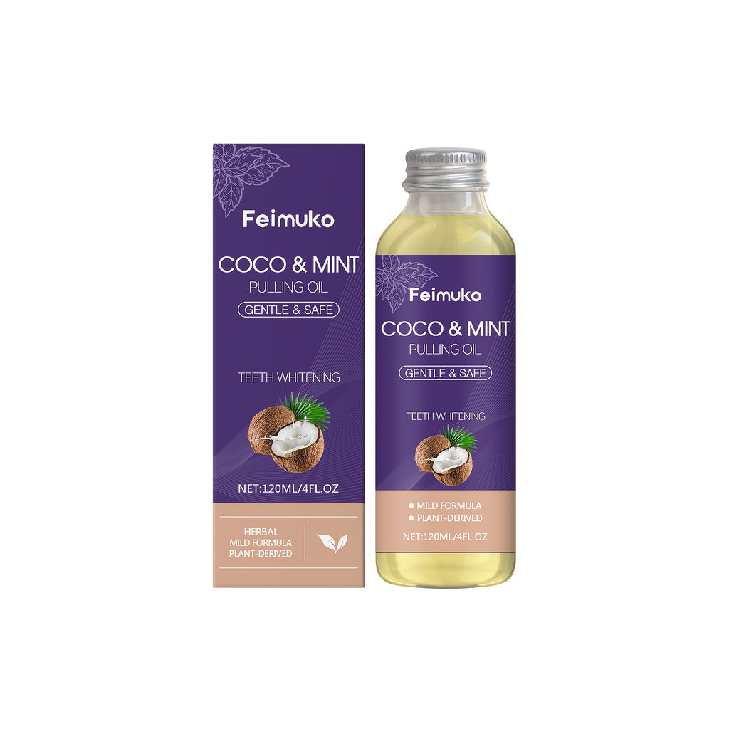 Coconut Mint Oil Mouthwash 120g, Containing Menthol, Citric Acid, and Coconut Oil, Provides Gentle Daily Cleaning and Oral Care. The Minty Fragrance Offers Long-lasting Fresh Breath. Made with Natural Ingredients, It Quickly Boosts Confidence