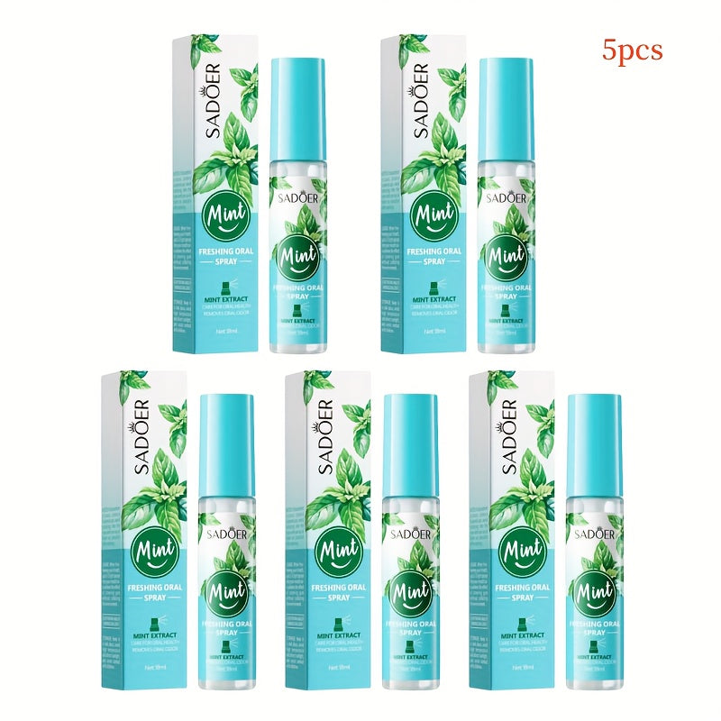 Pack of 2\u002F5, Freshens Breath in 3 Seconds, Mint Breath Freshening Spray, Alcohol-Free, Gentle And Refreshing, 0.61oz×2, 0.61oz×5, Easy to Carry, Suitable for Travel And Parties, Keeps Your Mouth Fresh at All Times