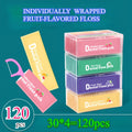 Four Individually Wrapped Floss Sticks with Fruit Flavors | Made from Ultra-Thin 0.01Mm PE Material, They Are Strong And Resistant to Breaking, Effectively Eliminating 99% of Plaque, Available in a Mix of Four Flavors