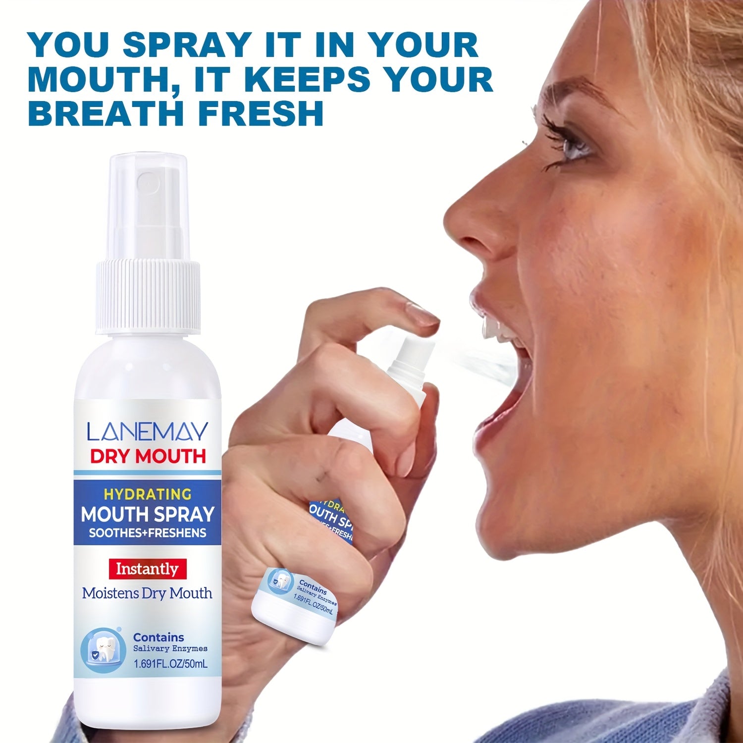 Hydrating Mouth Spray-Moistens and Relieves Symptoms of  Mouth-with a Hint of Mint-Keep Freshens Breath and Great Tasting-Suitable for  Mouth & Bad Breath