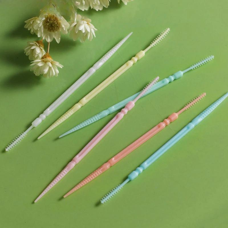 Double-Headed Floss, Interdental Toothpick, Toothbrush, Tooth Cleaning Stick, Toothpick, Floss Stick, Tool Color Random