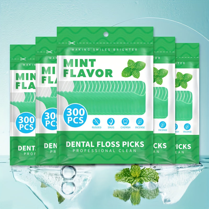 Dental Fresh 1500 Count Professional Mint Flavored Dental Floss Picks - Polyethylene, Shreddable, Alcohol-Free, Freshens Breath, Oral Care, Travel-Sealed Bag