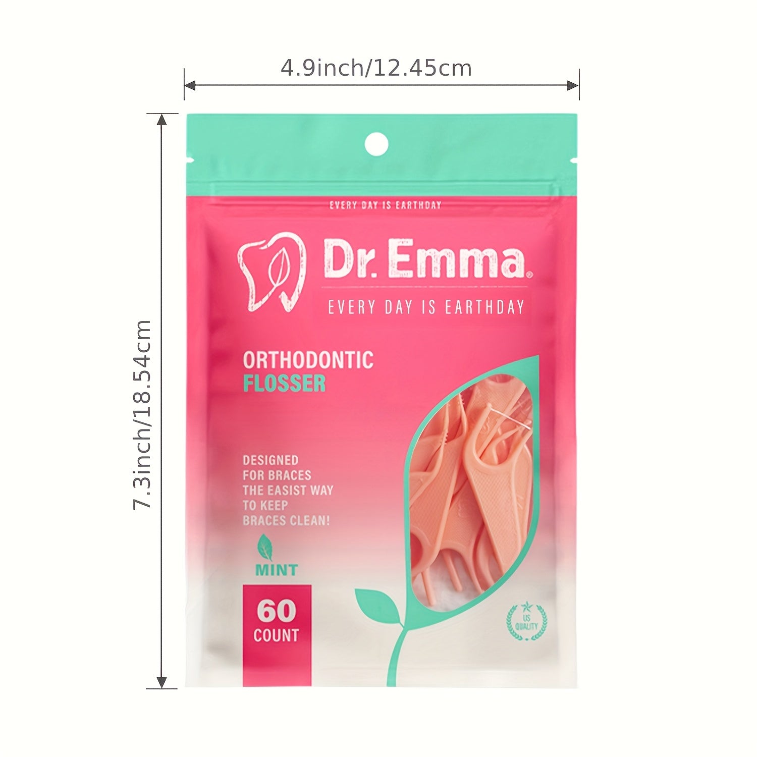 120 Dr. Emma Floss with Braces, Mint Flavored, Alcohol-free, Designed for Daily Oral Hygiene and Braces Maintenance