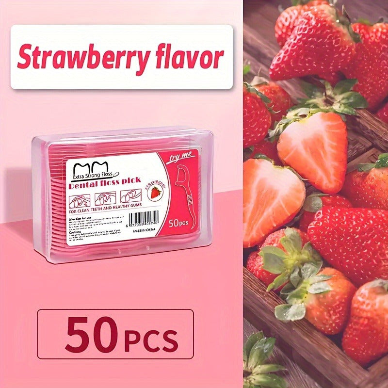 Disposable Fruit-Flavored Floss Picks - Individually Wrapped Suitable for Travel, Multi-Flavor & Color-Coded Ultra-Fine Floss with Fruit Flavors ( Taste) for -the- Oral Hygiene Care, Portable for &