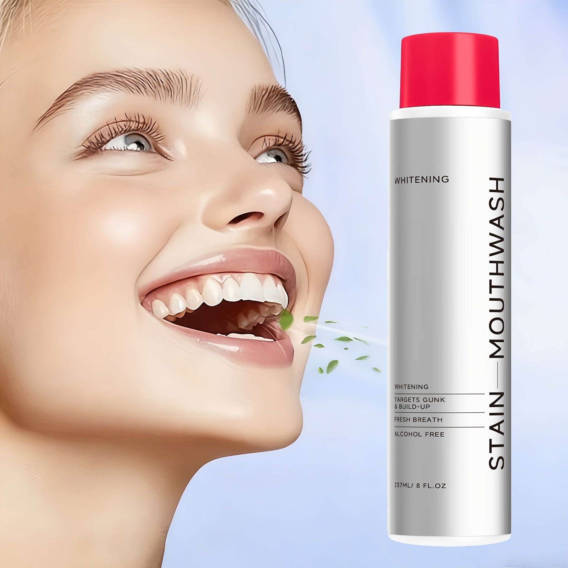 8.01oz of Multi-Functional Mouthwash, Containing Menthol for Long-Lasting Fresh Breath, Gentle Cleaning, Portable for Use, Suitable for After Meals And Dating Occasions