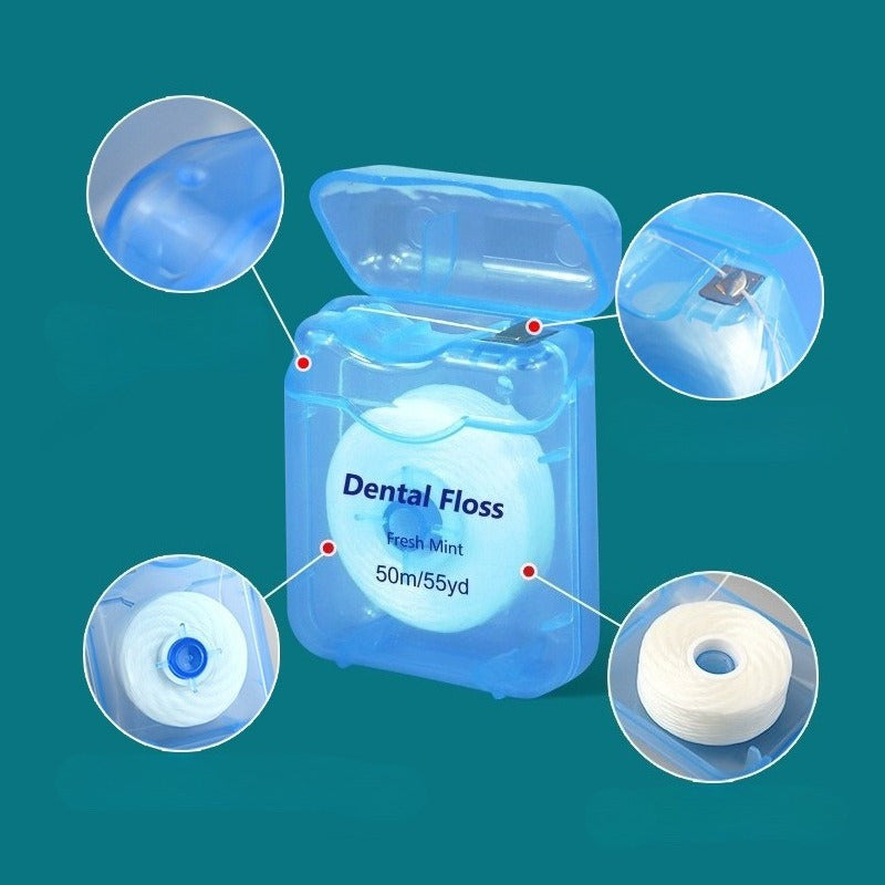 Set of 2 Rolls of 1968.5inch Orthodontic Floss in a Box, Featuring a Mint Flavor And Ultra-Fine, High-Tensile Strength
