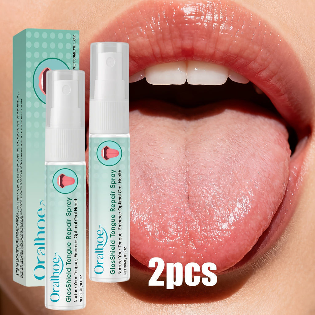 Tongue Care Spray 2pcs*30ml\u002F1fl.oz Freshens Breath, Cleans Tongue, Oral Care Cleansing, Tongue Coating Removal Portable Design, Easy to Use, Daily Oral Care Spray Mouthwash Containing Mint, Castor Oil, Green Tea, Panthenol