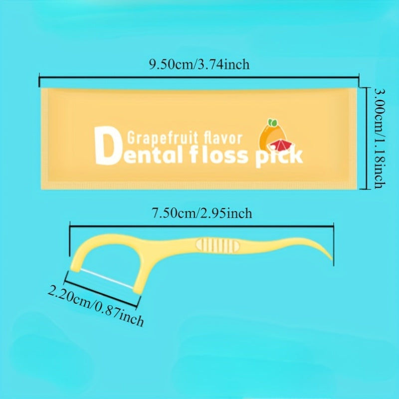 Four Individually Wrapped Floss Sticks with Fruit Flavors | Made from Ultra-Thin 0.01Mm PE Material, They Are Strong And Resistant to Breaking, Effectively Eliminating 99% of Plaque, Available in a Mix of Four Flavors