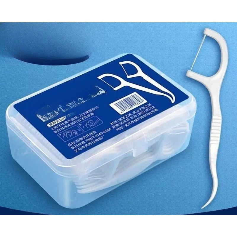 200 Ultra-fine Disposable Floss Sticks Home Packed Ultra-fine and Smooth Floss