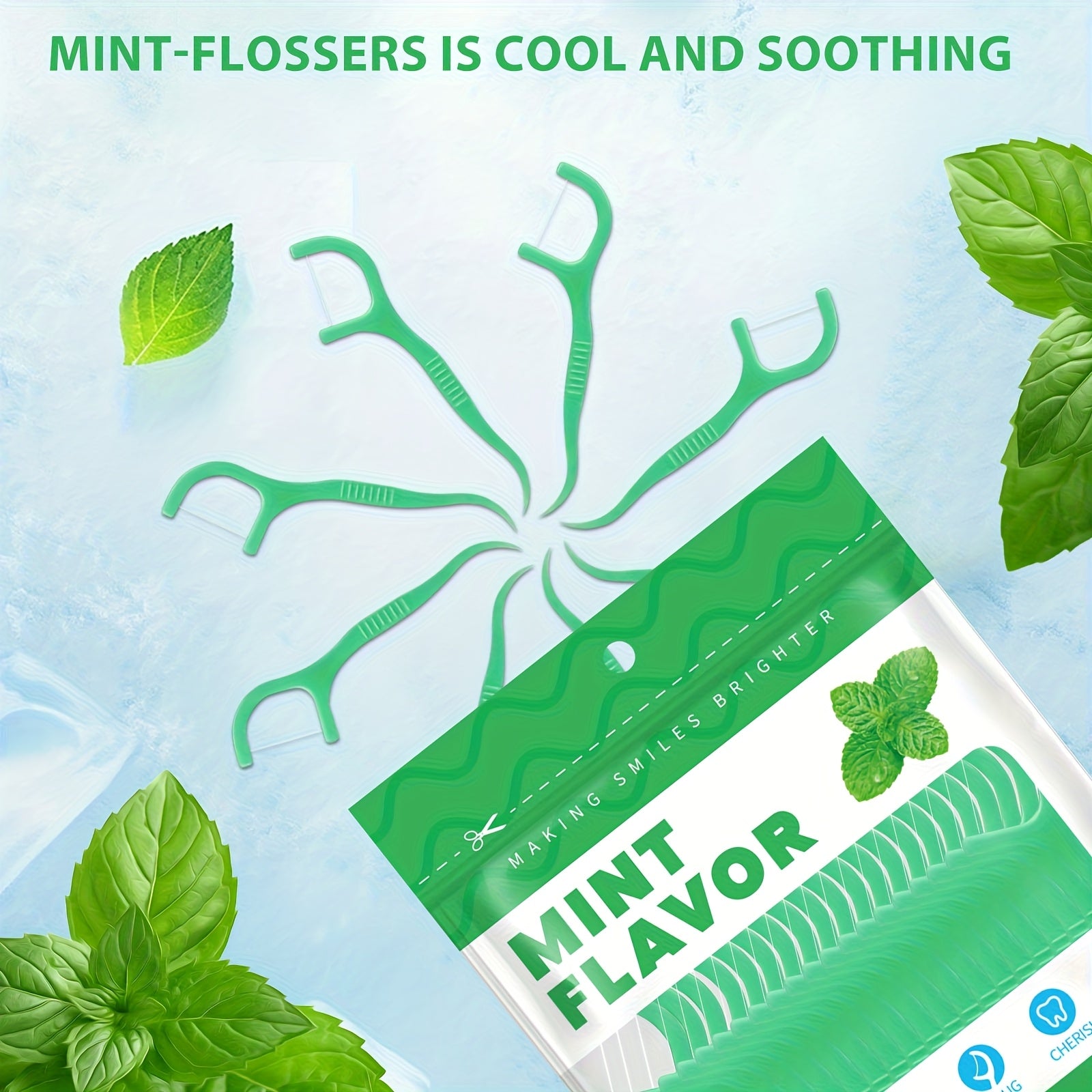 Dental Fresh 1500 Count Professional Mint Flavored Dental Floss Picks - Polyethylene, Shreddable, Alcohol-Free, Freshens Breath, Oral Care, Travel-Sealed Bag