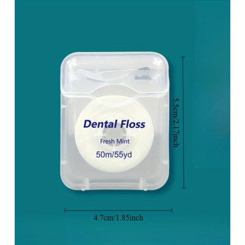Set of 2 Rolls of 1968.5inch Orthodontic Floss in a Box, Featuring a Mint Flavor And Ultra-Fine, High-Tensile Strength