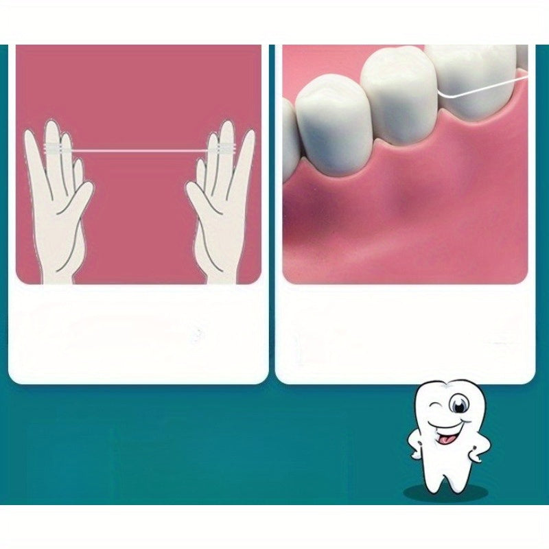Set of 2 Rolls of 1968.5inch Orthodontic Floss in a Box, Featuring a Mint Flavor And Ultra-Fine, High-Tensile Strength