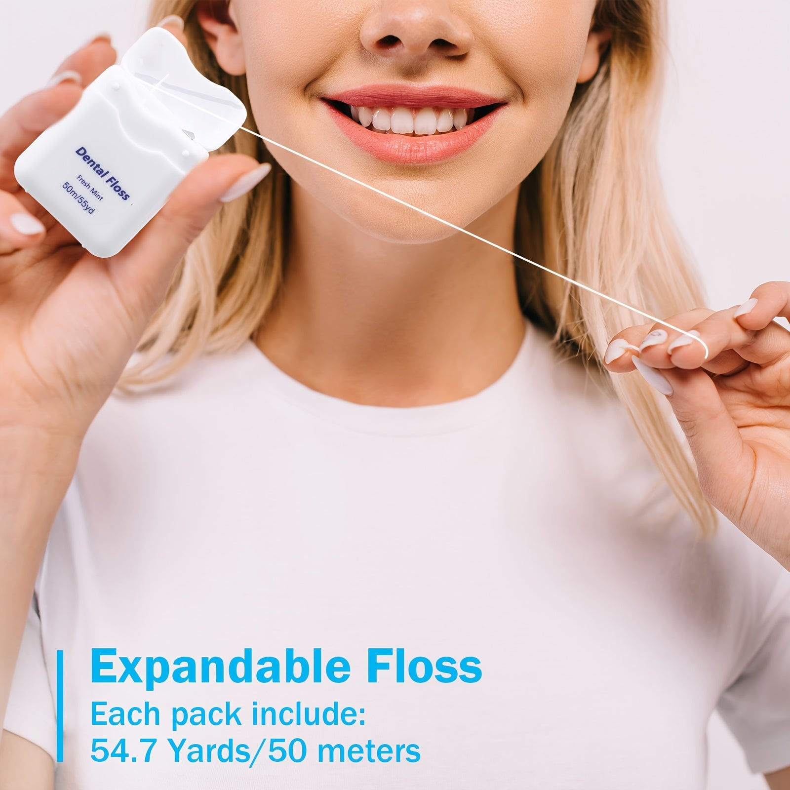 Bulk Pack of 24 Mint-Flavored Dental Floss, Each 1968.5 inch Long, Designed for Travel. Waxed for Oral Hygiene And Gum Protection (Various Colors)